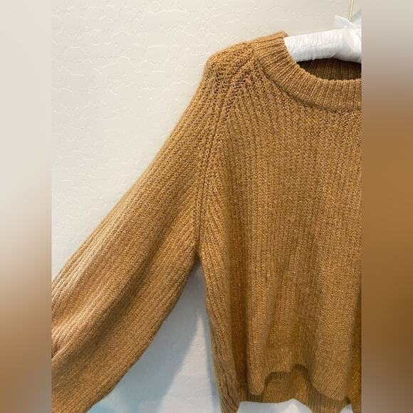 SCOOP | Golden Brown Acrylic Chunky Oversized Boxy Crewneck Sweater | XS - Picture 3 of 8